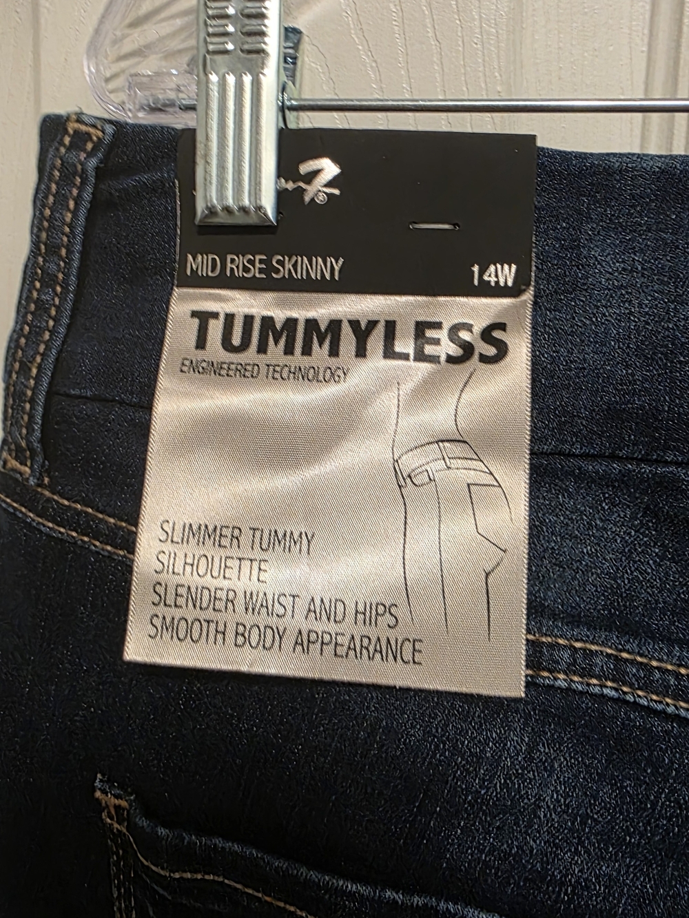 Seven7 Dark Blue Tummyless Skinny Jeans, Sz 14, NWT - Picture 3 of 6